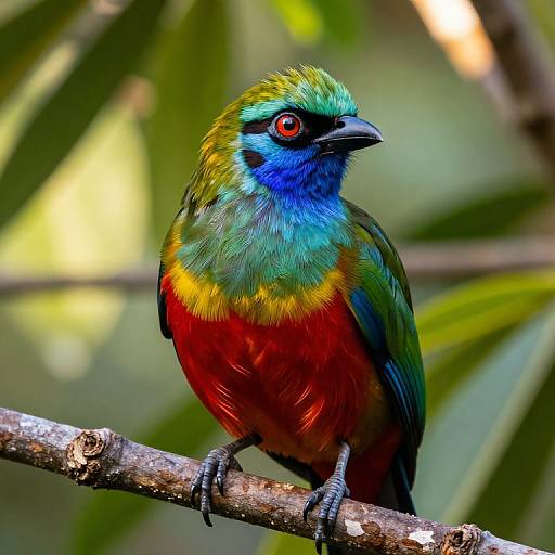 Colorful Exotic Bird Perched on Branch