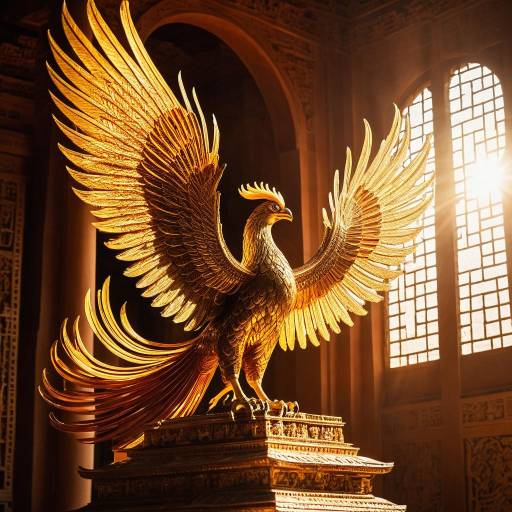 Radiant Phoenix in Sunlit Temple Radiant Phoenix in Sunlit Temple