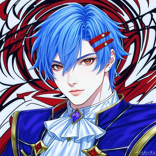 Illustration of Alcryst (fire emblem), fire emblem in the style of Fakepucco