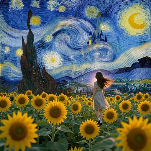 Dreamy Van Gogh-Inspired Fantasy Scene