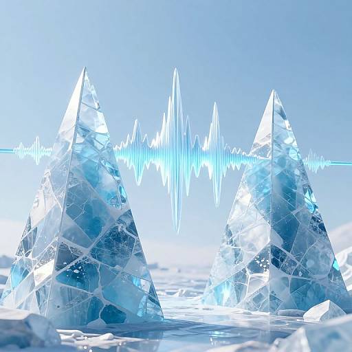 Surreal 3D Ice Pyramid Archway