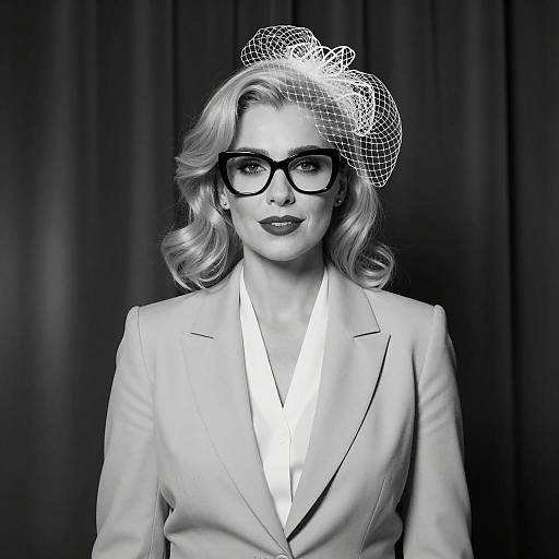 Elegant Woman in Black-and-White Photography