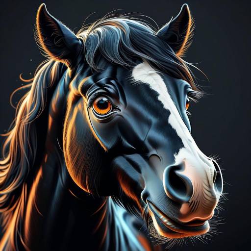 Joyful Cartoon Friesian Horse Illustration