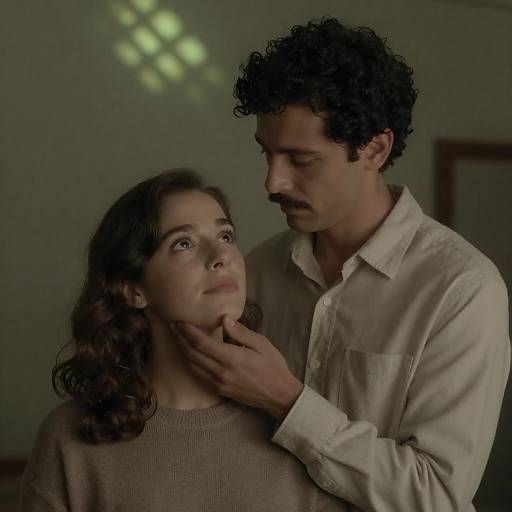 Intimate Moment in a Dimly Lit Room