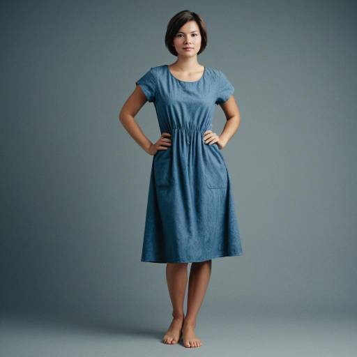 Solo Girl in Blue Scrub Dress