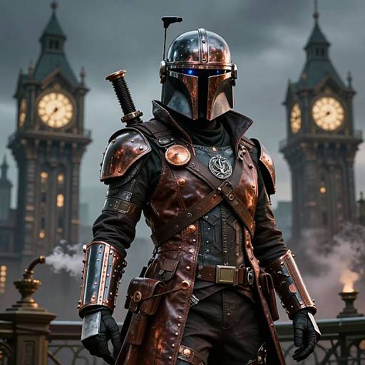 Steampunk Mandalorian Bounty Hunter Portrait