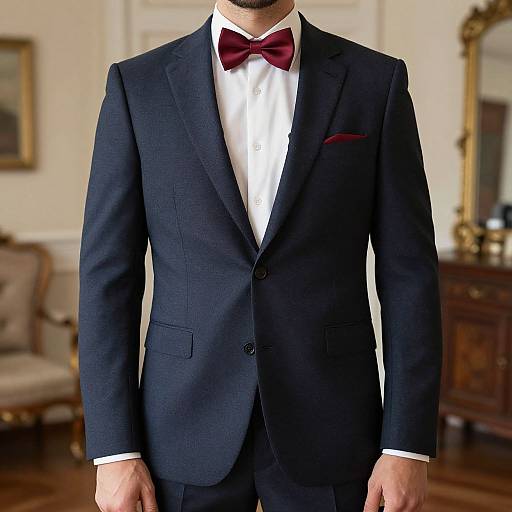 Modern Vintage Man with Red Bow Tie