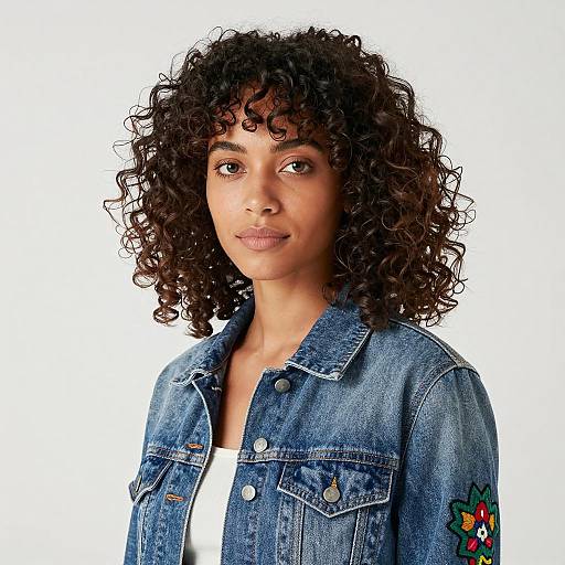 Portrait of a Woman in Denim Jacket