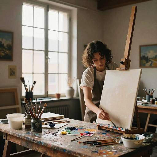 Cozy Rustic Artist's Studio Scene