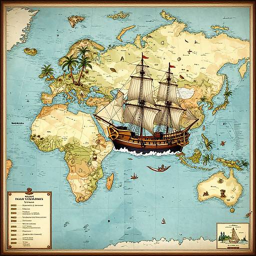 Retro 80's Pirate Adventure Map