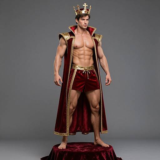 Regal Muscular Mannequin in Red Costume