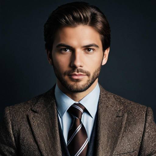 Handsome Man in Brown Tweed Coat