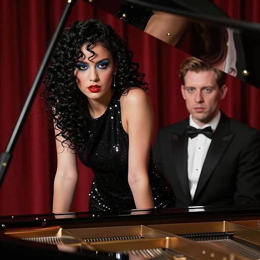 Elegant Duo at the Grand Piano