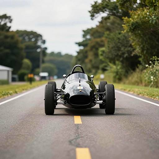 Vintage Black Open-Air Race Car