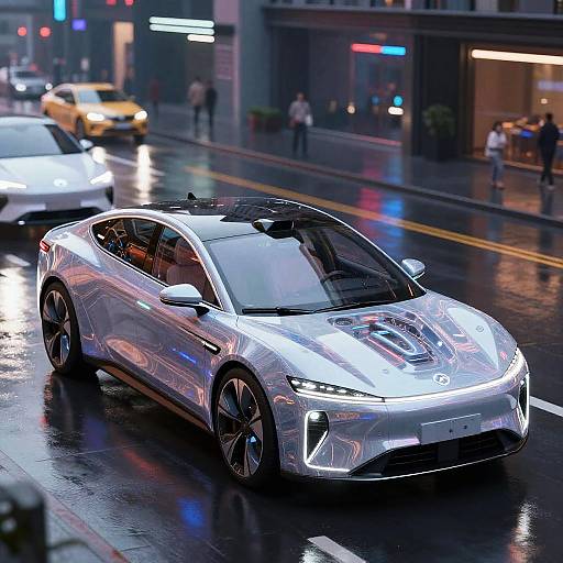 Cyberpunk Electric Cars with Transparency
