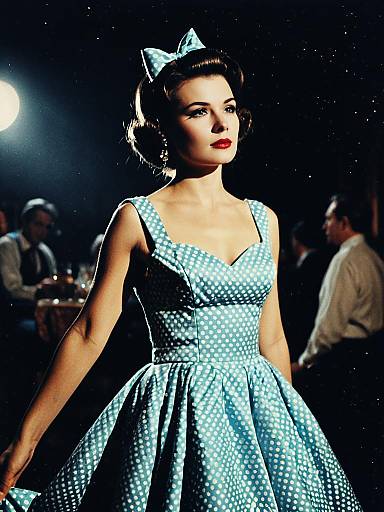 Elegant Retro Party Dress Cinematic Portrait
