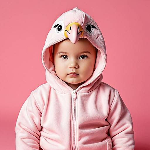 Adorable Infant Flamingo Costume Portrait