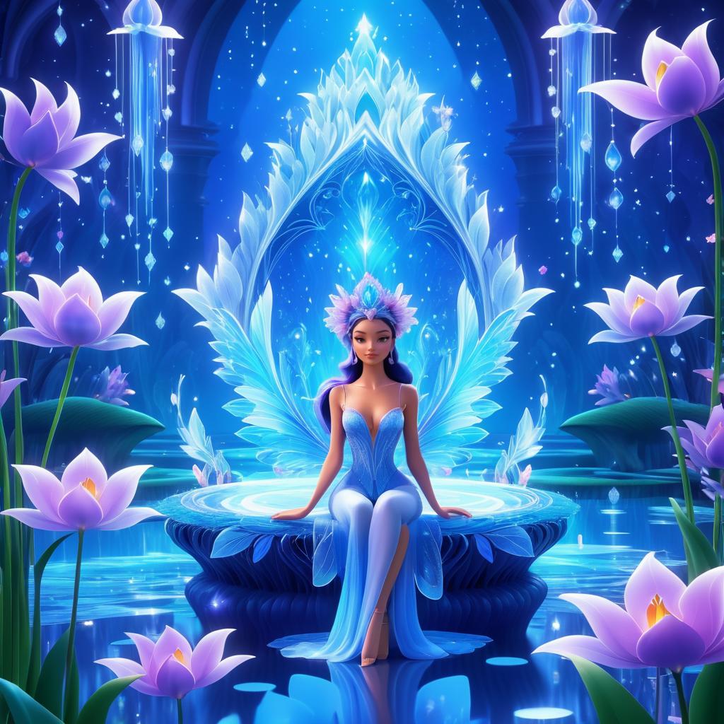 Enchanting Fairy on a Crystal Throne