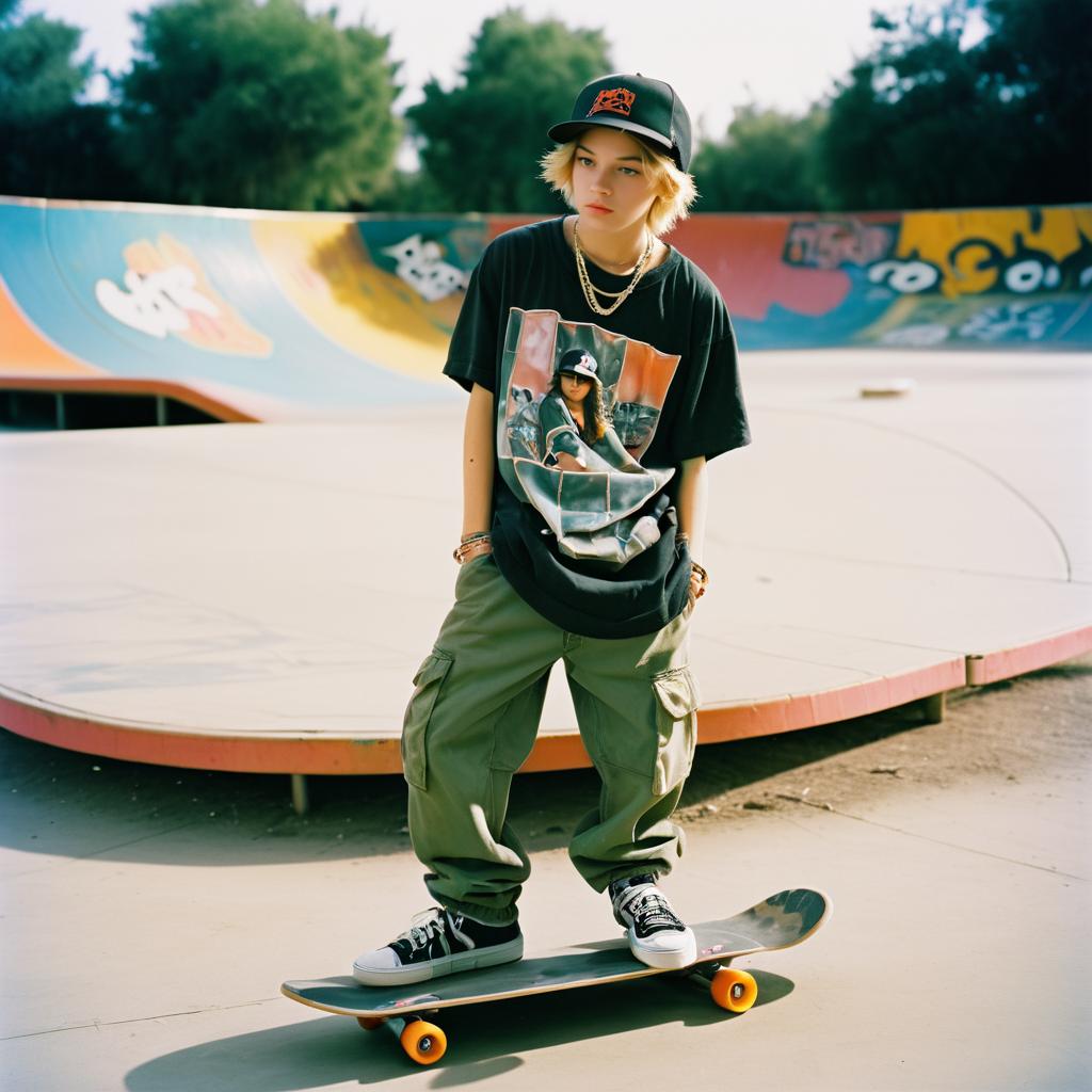 Rebellious Teenage Boy in Skate Park