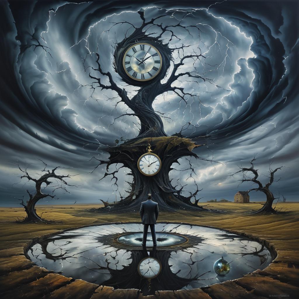 Grotesque Surrealism: Clock-Faced Man