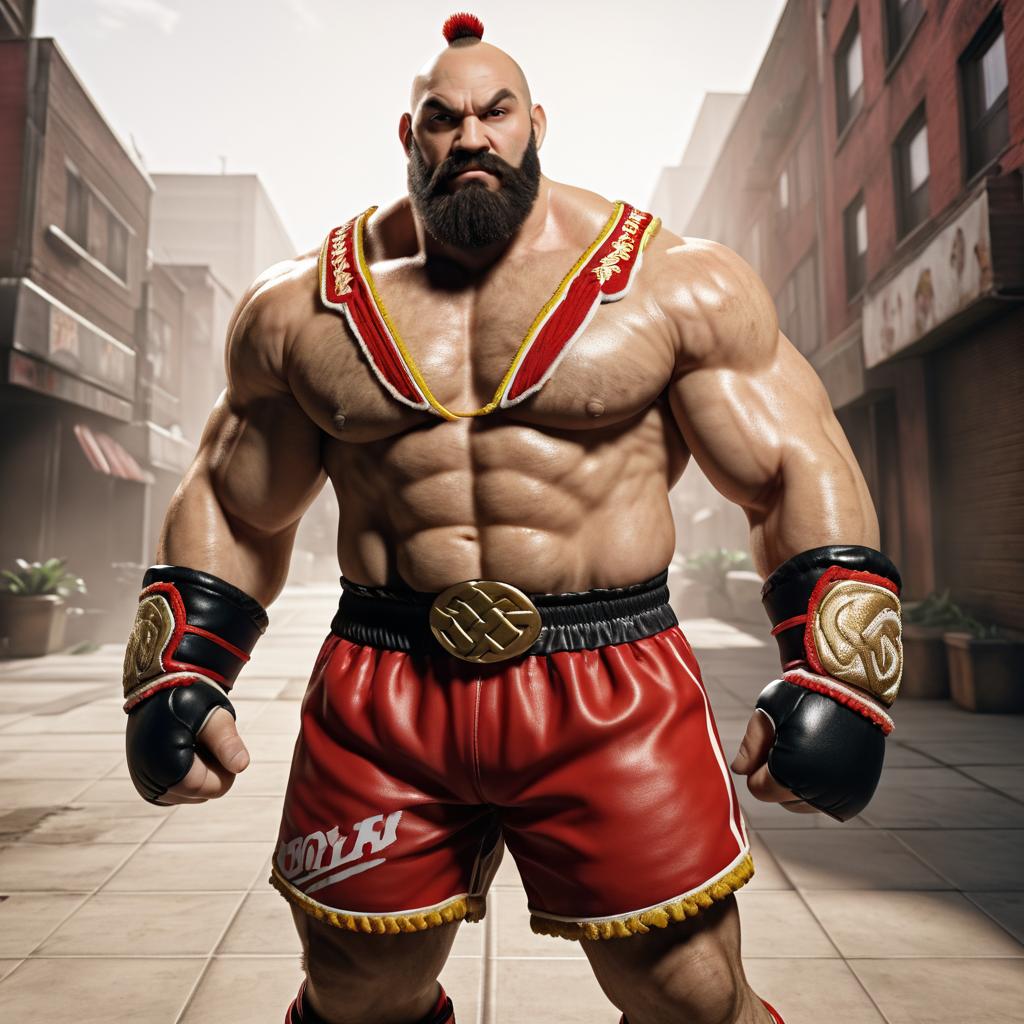 Photorealistic Zangief Portrait Photography