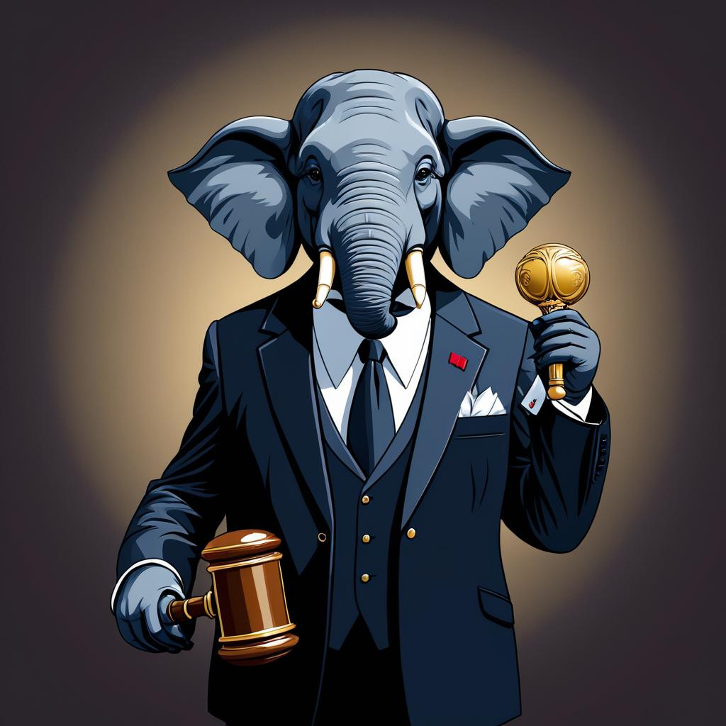 Presidential Elephant in Tuxedo Imagery