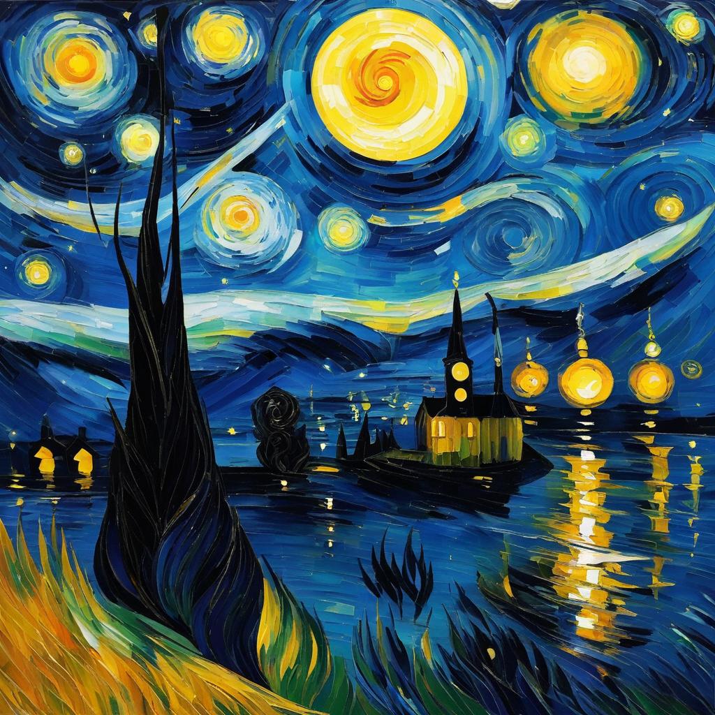 Van Gogh Inspired Cosmic Artwork