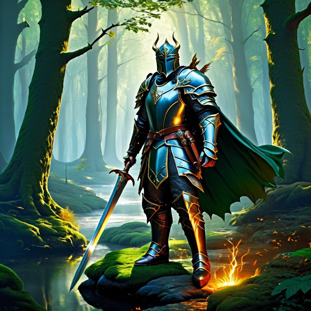 Brave Knight's Adventure in Mystical Forest