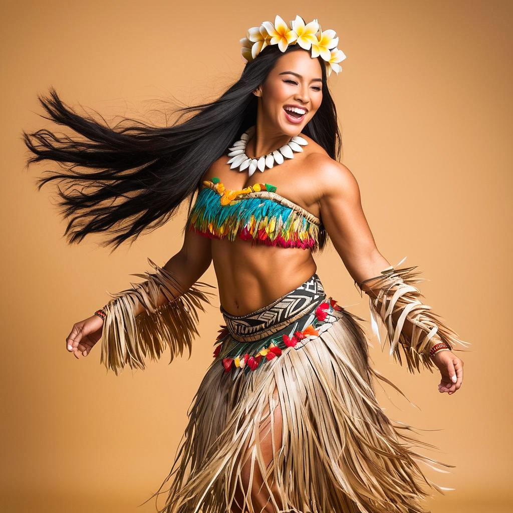 Vibrant Cook Islands Dancer in Traditional Attire