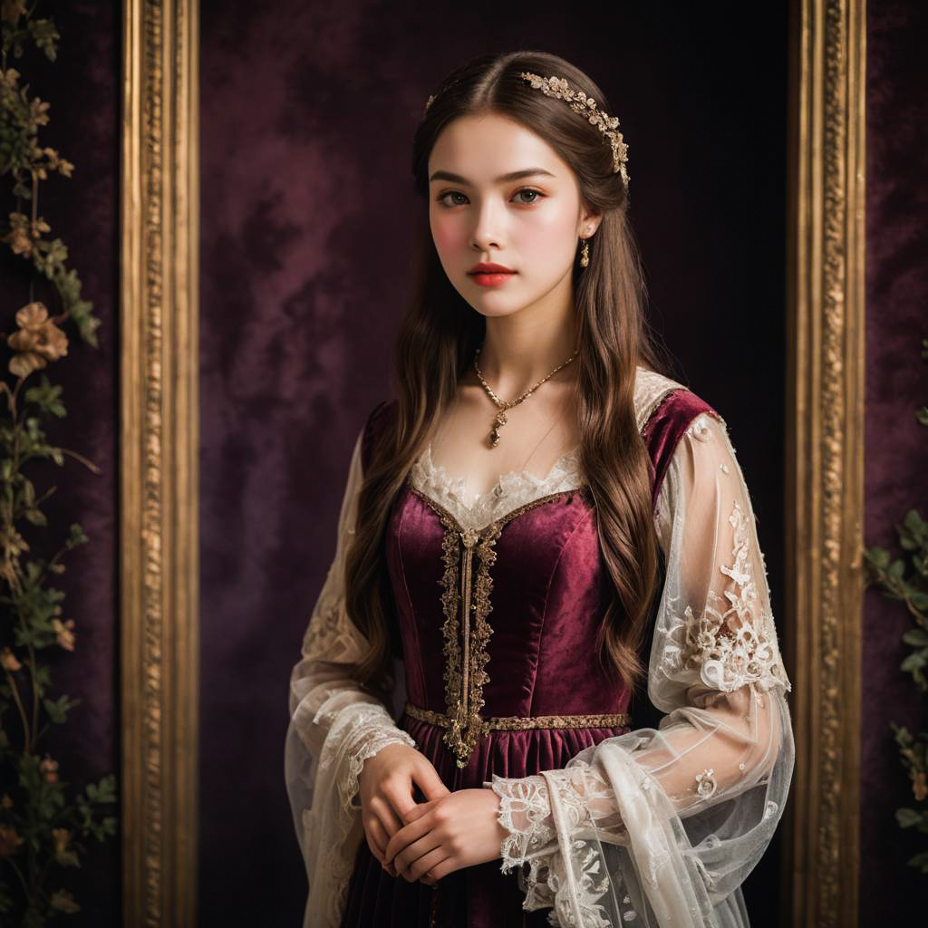 Renaissance Maiden in Velvety Elegance