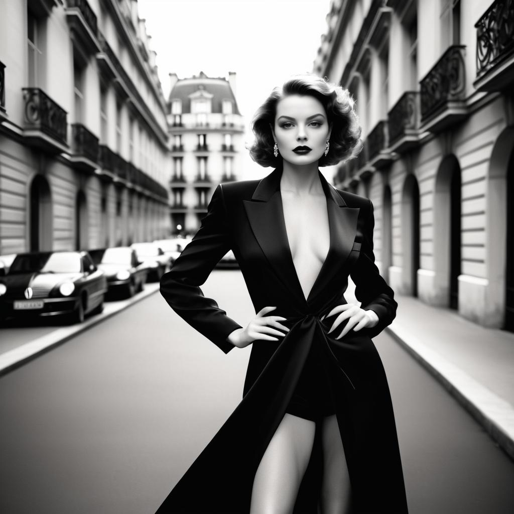 Elegant Actress in Paris: Newton Inspired