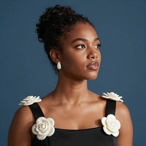 Elegant Woman in Black Dress Portrait