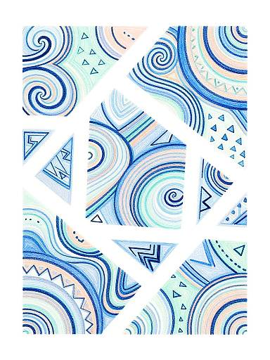 Abstract Zig Zag Pastel Artwork