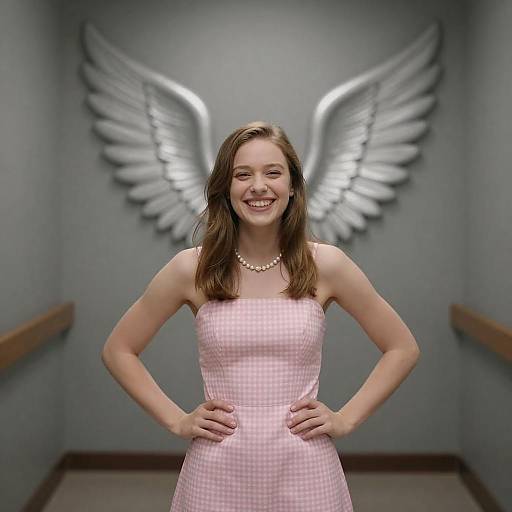 Joyful Young Woman in Stylish Setting