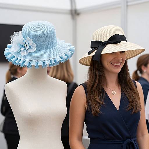 Elegant Hats Display at Millinery Fair