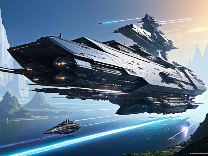 Detailed Heavy Cruiser Spaceship Concept Art