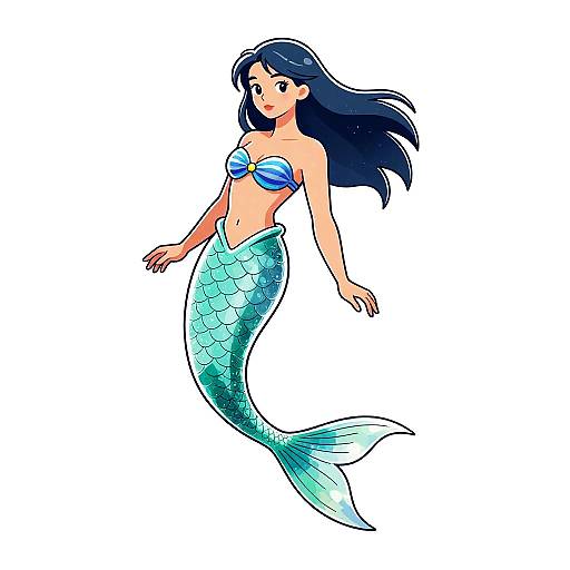 Vibrant Glass Mermaid Vector Art