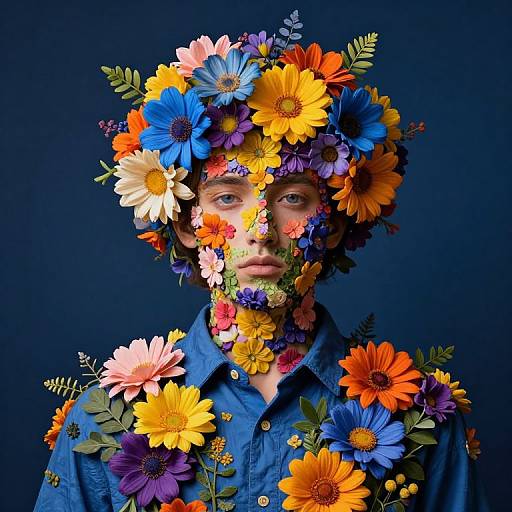 Surreal Flower Man Portrait