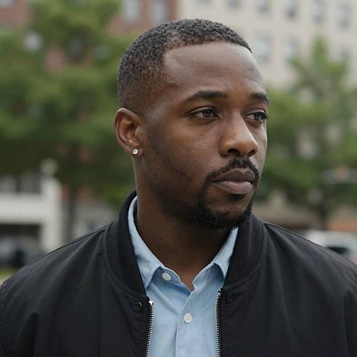 Portrait of Black Man in Urban Setting