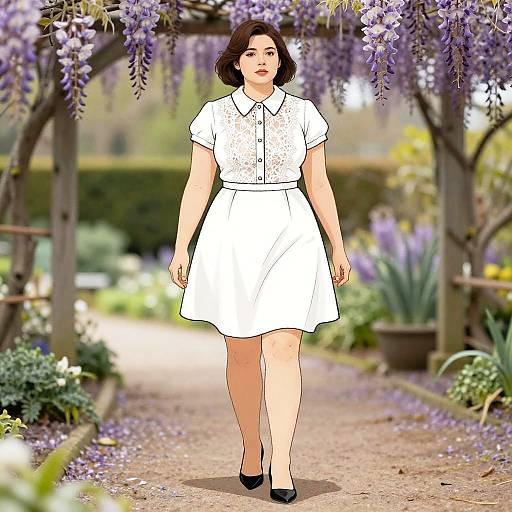 Stocky Woman in Preppy Shirtdress