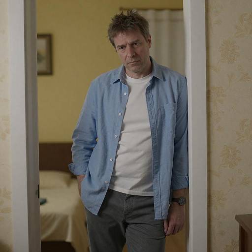 Middle-aged Man Standing in Doorway