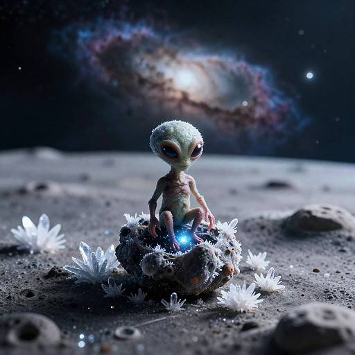 Mini Alien Hatching on Icy Moon