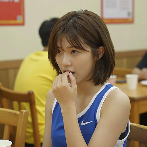 Candid Moment of Young Woman in Nike