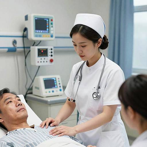 Hyperrealistic Compassionate Nurse in Hospital