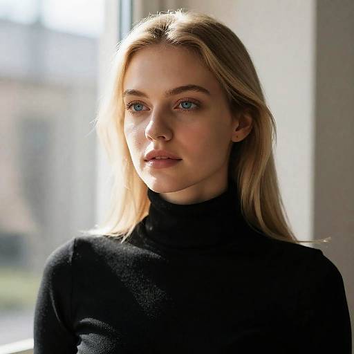 Portrait of a Blonde Woman in Sunlight