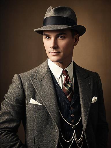 Photorealistic 1920s Vintage Fashion Portrait