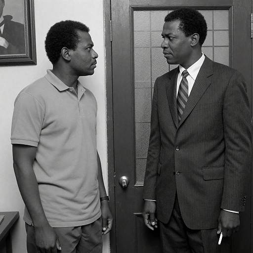 Intense Encounter: Black-and-White Portrait