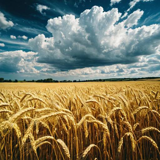 Golden Wheat Field in Rustic French Countryside