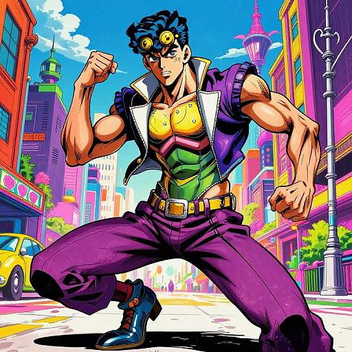 Jojo Style Dramatic Cityscape Pose