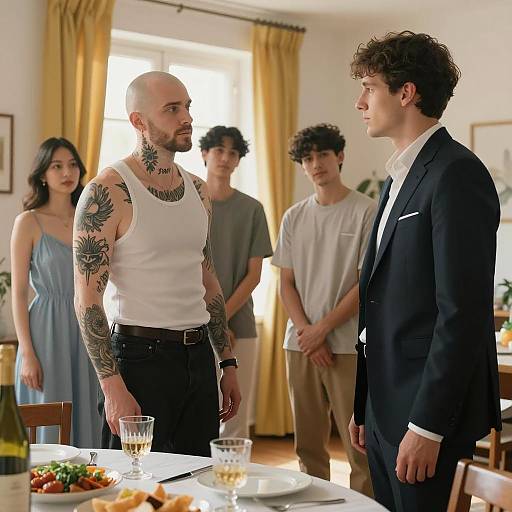 Vibrant Gathering in a Sunlit Room